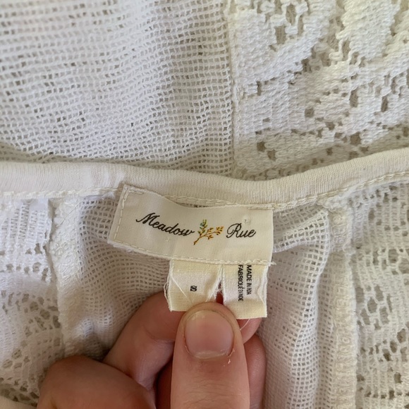 ANTHROPOLOGIE White Lace Short Sleeve Women’s Top - Picture 4 of 6